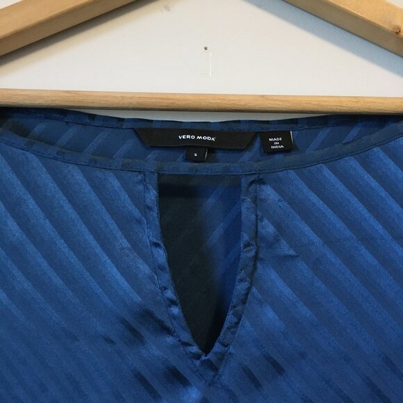 Retro 70sesque Diagonal Band Keyhole Wonda Blouse - Picture 3 of 16